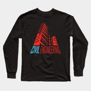 civil engineering, building, text engineer, logo Long Sleeve T-Shirt